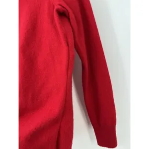 Talbots Pure Cashmere Turtleneck Red Holiday Christmas Minimalist Sweater Bright thumbnail 4