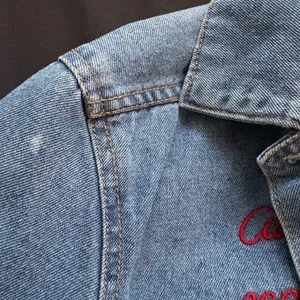 Divided Denim Jacket Embroidered Bird Floral Boho Retro Casual Womens Size‎ 6 thumbnail 6