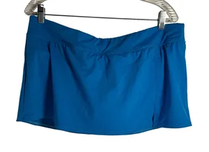 Lands End Blue‎ Swim Skirt with Attached Brief Size 16 Mini Skort Side Slit thumbnail 1