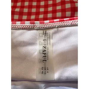 Zaful‎ Red Gingham Tankini Set Tie Shoulder Lace Up Back Swimsuit US 8 New thumbnail 3