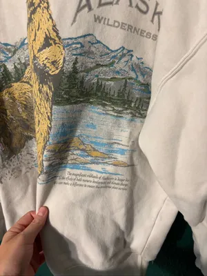 Abercrombie and Fitch Alaska Graphic Bear Crewneck Sz Large thumbnail 2