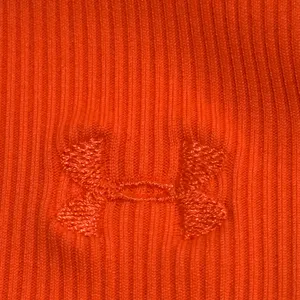 Under Armour HeatGear Fitted Ribbed Racerback Tank Top Neon Orange Medium thumbnail 5