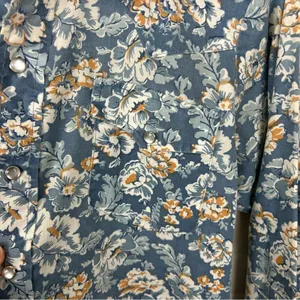 Vintage Sears Authentic Western Wear Pearl Snap Floral Button Down Shirt Size L thumbnail 6