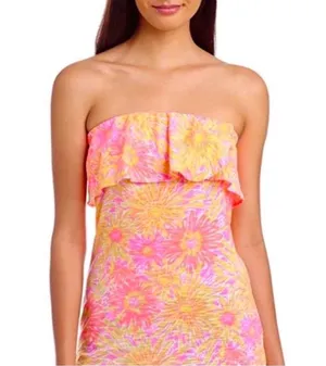 Lilly Pulitzer Wakely Floral Ruffle Tube Top Small thumbnail 1