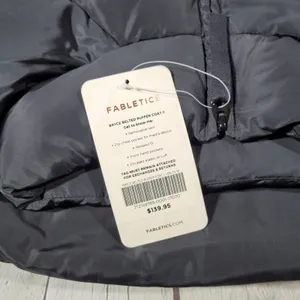 Fabletics Black Puffer Coat Midi Belted Stand Collar Full Zip Women's Winter XXL thumbnail 9