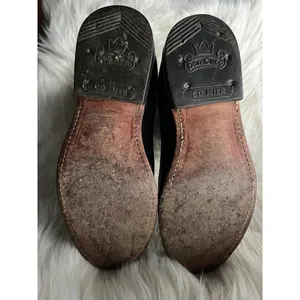 Ladies/Teens Black LeatherRoper Western Boots thumbnail 4