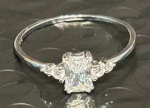 Elegant Silver 925 Ring with Clear Gemstone NWOT thumbnail 1