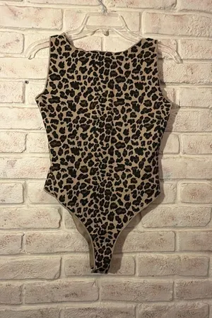 Zara Leopard Print Sleeveless Tank Bodysuit Size M thumbnail 1