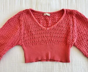 Altar'd State coral cropped sweater thumbnail 1