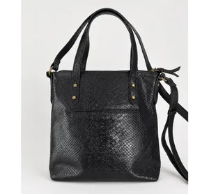 The Sak black leather embossed crossbody tote thumbnail 4