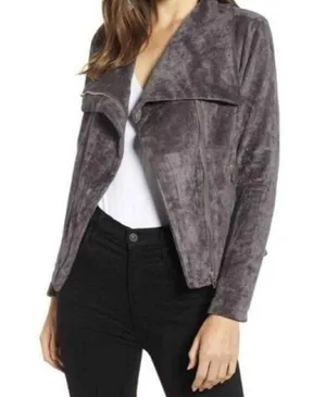 BlankNYC Faux Suede Zip Up Moto Jacket Size Medium thumbnail 2
