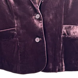 Sundance Plum Silk Blend Velvet Blazer Jacket Sz 4 Petite Notch Lapel Workwear‎ thumbnail 7