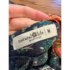 Natural Life Teal Floral Halter Neck Tiered Mini Dress Blue Green Coral Medium thumbnail 6