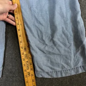 American Eagle Light Wash Lyocell Wide Leg Crop Drawstring Pants Blue 4 Short thumbnail 7