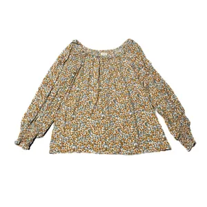 Max Studio Boho Floral Blouse Ruched Cuff Shirt Long Sleeve Chiffon Women’s Sz L thumbnail 7