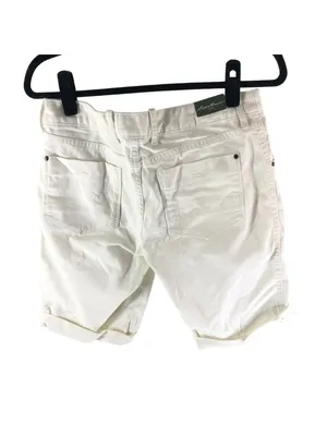 Eddie Bauer Womens White Rolled-Cuff Denim Shorts Size 6 Cotton Blend Casual thumbnail 2