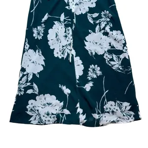 Lulu’s Flirtatious Essence Emerald Green Floral Lace Up Midi Dress US XS thumbnail 9