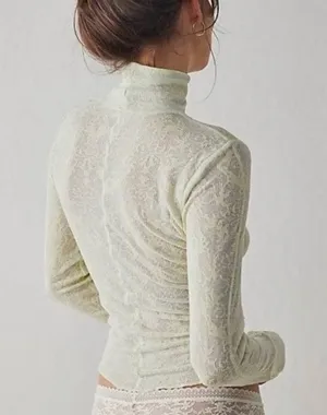 NWOT Free People You and I Long Sleeve in Lime Green thumbnail 4