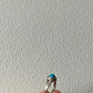 Vintage Faux Turquoise Silver Tone Ring Boho Southwest Pinky Size Small thumbnail 6