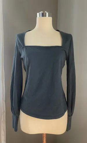 Nordstrom Long Sleeve Square Neck Top in Dark Slate thumbnail 1