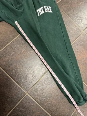 The Bar Varsity Fleece Sweatpants Hunter Green White XL READ thumbnail 14