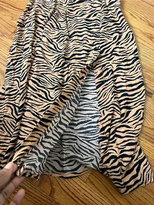 Tan and Black Zebra Print Midi Skirt thumbnail 3