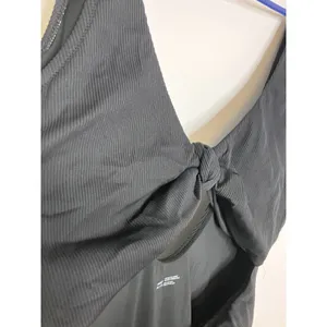 Aerie One Piece Swimsuit Women XXL Black Excellent Ribbed Cutout Knot Detail thumbnail 3