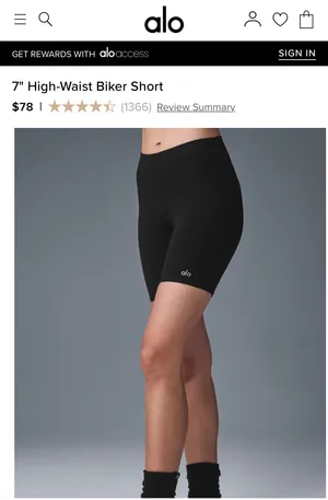 Alo Yoga 7" High-Waist Biker Short - Small thumbnail 5