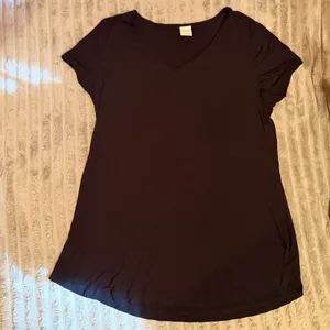 Soma Cool Nights V-Neck Sleep Tee Black Short Sleeve Pajama Top Large thumbnail 2