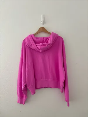 Gap VintageSoft Terry Zip Hoodie in neon pink glow new nwt thumbnail 3