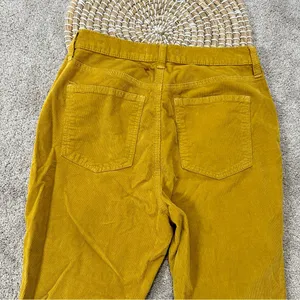 We The Free High Rise Skinny Corduroy Frayed Raw Hem Pants in Mustard Yellow 29 thumbnail 7