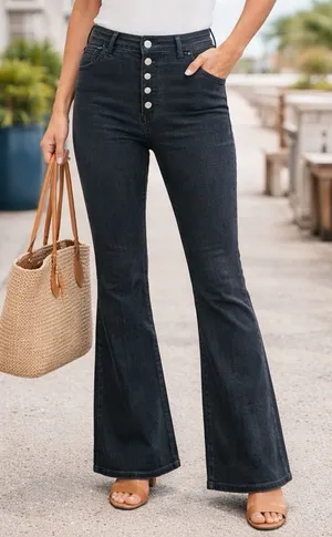 American Eagle Super Hi-Rise Flare Corduroy‎ Button Fly Retro Chic Rodeo 6 thumbnail 1