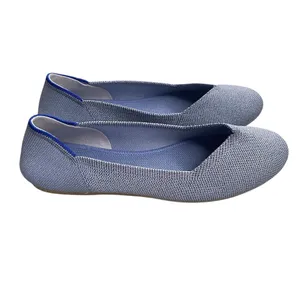 Rothy's The Flat Pointed Toe Knit Ballet Flats Womens Blue Slip-On Size 8 thumbnail 4