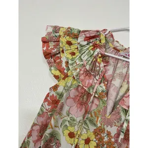Camisa Con Estampados De Flores Para Mujer Talla Xs Marca Buddy Y Love Algodón thumbnail 5