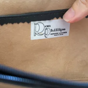 Vintage Minimalist 90s Black Leather Pleated Baguette Shoulder Bag 11x6 thumbnail 6