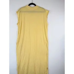 Free People FP Beach Womens Dress Yellow All Day Long Midi T Shirt Slit Medium thumbnail 9