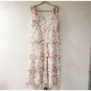 Lulu’s Endlessly Gorgeous Burnout Tie-Strap Midi Dress in White Pink Floral XL thumbnail 3