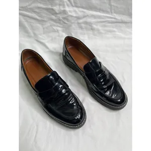 Franco Sarto Cassandra Black faux Leather Lug Sole Loafers 8 M thumbnail 2