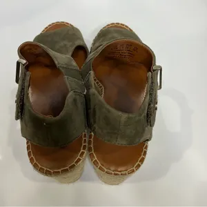 Franco Sarto treasure 2 wedge espadrilles olive green suede‎ womens size 9.5 thumbnail 6