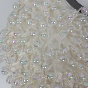 Vintage Womens Iridescent Crystal Hand Bag White Chandelier Beaded Evening Purse thumbnail 8