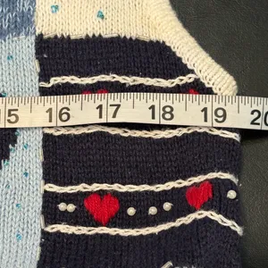 White Stag Beaded Red, White & Blue Heart embroidered Patchwork Sweater Vest SzL thumbnail 10