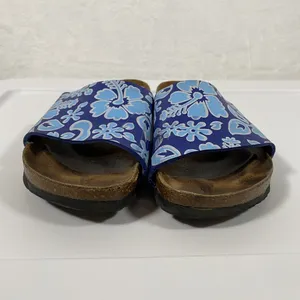 Birkis by Birkenstock Slide Sandals Blue Flower‎ Womens Size 38 Narrow W7 thumbnail 2