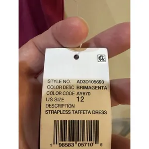 ADRIANNA PAPELL Strapless Taffeta‎ Mini Dress Bright Magenta Pink Size 12 thumbnail 4