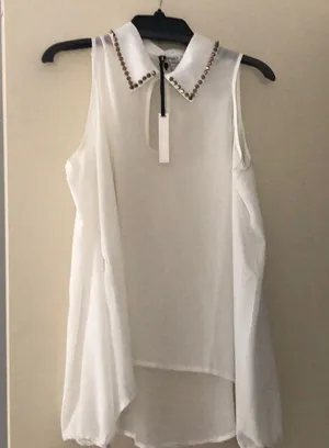 Buffalo Bitton sheer cold shoulder blouse thumbnail 1