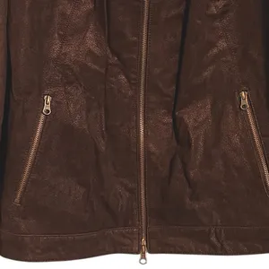 Brown Leather Bomber Jacket Size 1X thumbnail 3