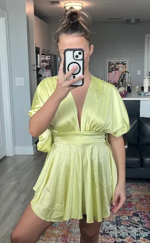 Boutique silk yellow romper thumbnail 1