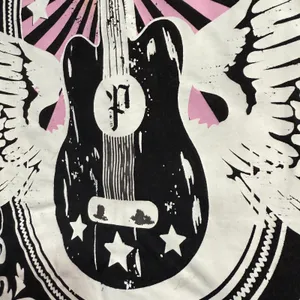 Panache Apparel S Flannel Shirt Rock‎ & Roll Graphic Guitar Patch Plaid Western thumbnail 6