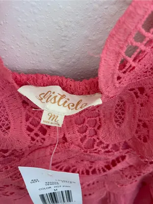 Listicle Coral Lace-Trim Dress thumbnail 2