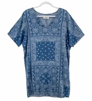 Cortefiel Denim Paisley‎ Bandana Print Dress thumbnail 1