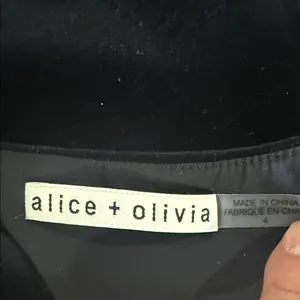 Alice + Olivia Keria Velvet Black Mini A-Line Skirt thumbnail 9